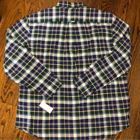 IZOD Men’s Blue Green Plaid Long Sleeve Button Down Shirt Sz XL - Picture 6 of 6
